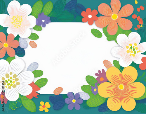 Blooming Spring Flowers with White Copyspace Perfect Background for Inspirational Quotes and Messages