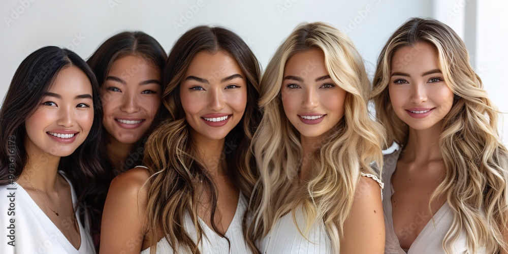 Radiant Group Portrait of Beautiful Women from Different Cultures Radiant Group Portrait of Beautiful Women from Different Cultures