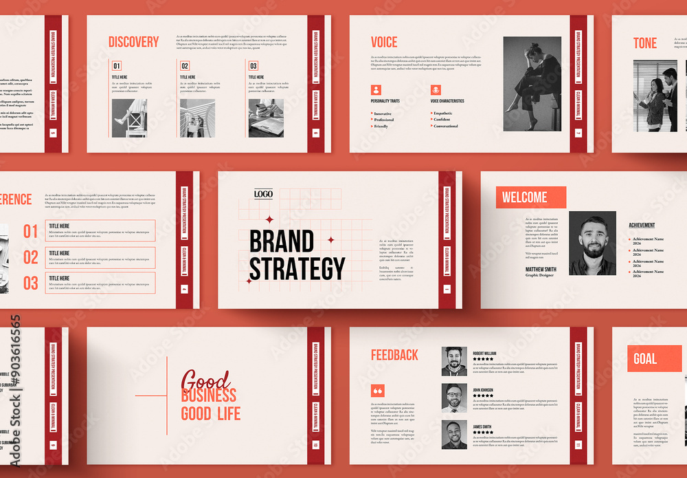 Minimal Brand Strategy Presentation Stock Template | Adobe Stock