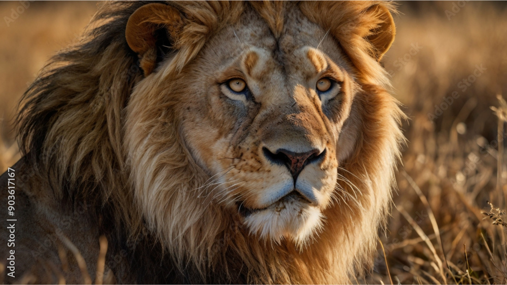 The LION king of the jungle muscular bodies, deep chests, and large head Social animals, lions live in groups 