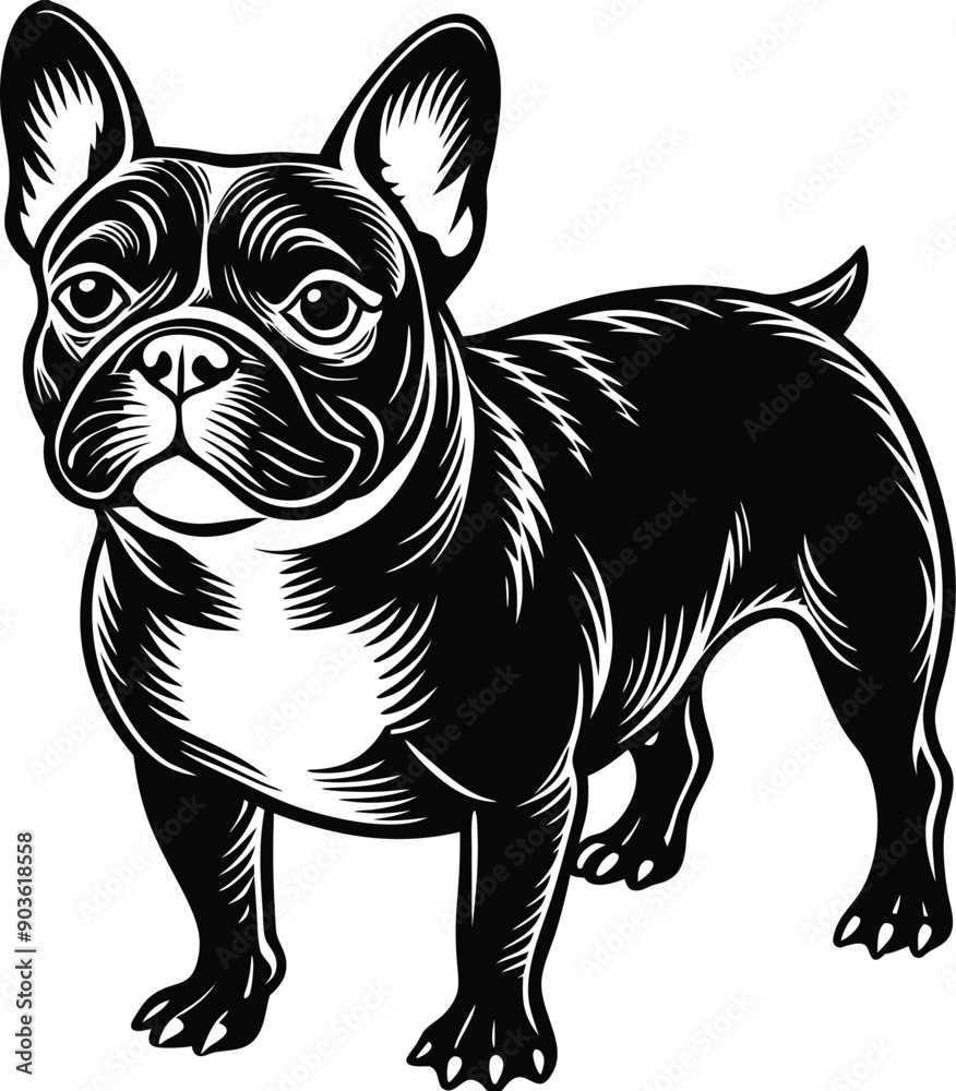 Obraz premium A drawing of a French bulldog