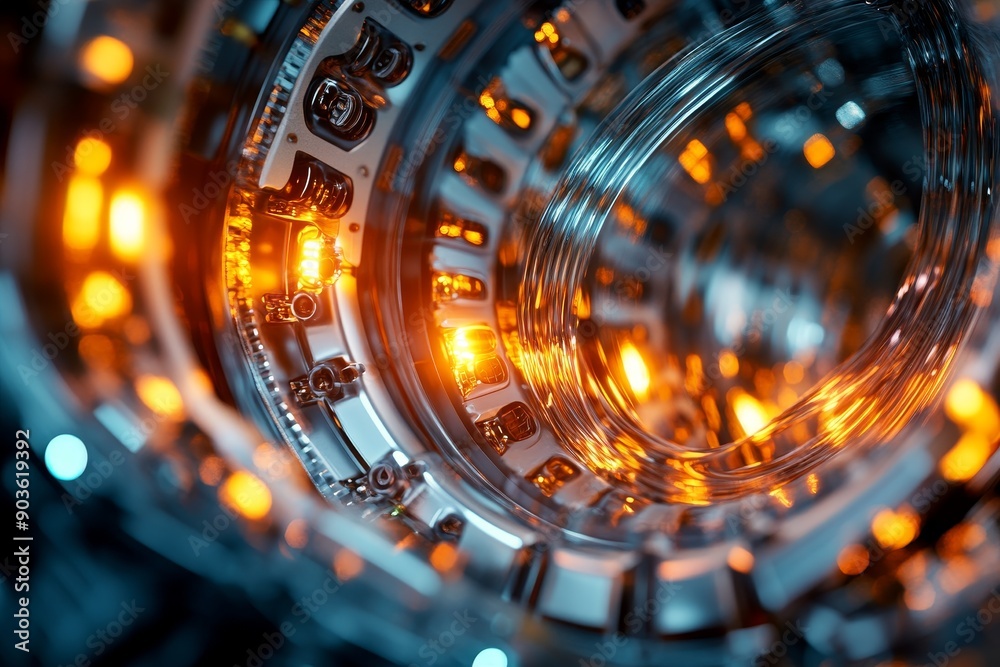 Close-up of a quantum computer's core displaying a complex network of superconducting cables and glowing qubits, illustrating the intricate details of quantum computing technology. High-resolution, Close-up of a quantum computer's core displaying a complex network of superconducting cables and glowing qubits, illustrating the intricate details of quantum computing technology. High-resolution,