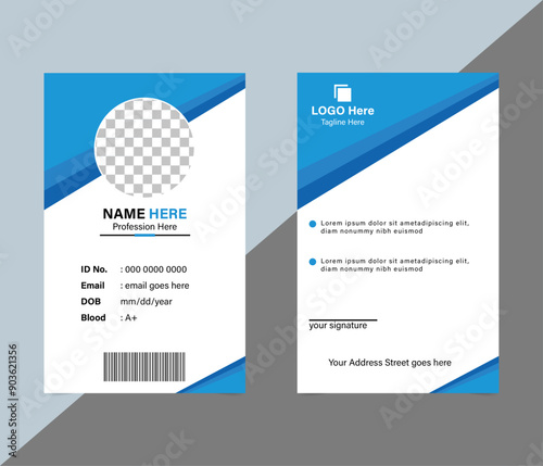 Modern id card template design layout print file, company id card design, business id card, identity card