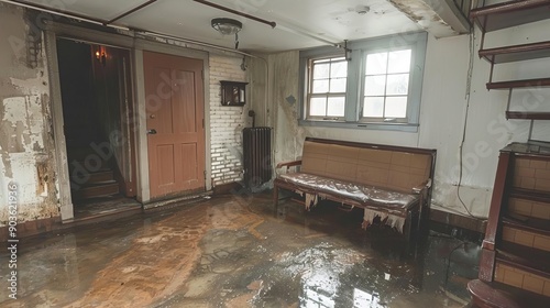 poorly kept apartment with leaking pipes