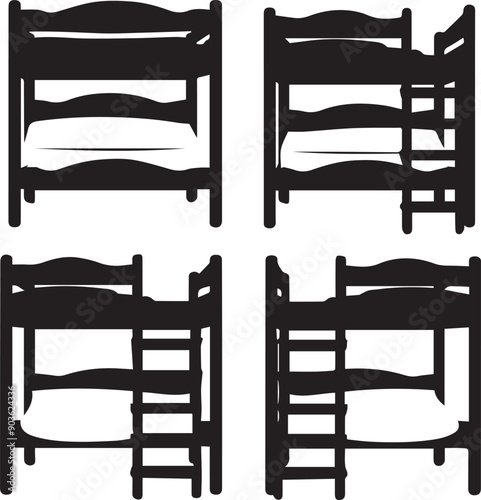 Bunk Bed Outline Silhouette Graphics Collection