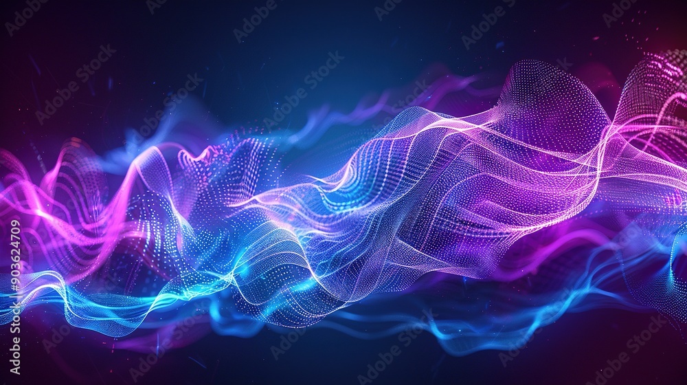 Abstract Wavy Blue and Purple Digital Pattern Abstract Wavy Blue and Purple Digital Pattern