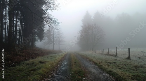 Thick and Mysterious Fog Creating a Beautiful and Enigmatic Atmosphere