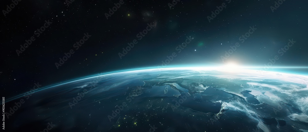 Obraz premium Explosion of geomagnetic activity in a magnetic storm style solar wind interaction concept