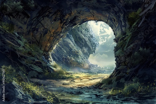 Mysterious cavern entrance reveals a hidden world of wonder and awe