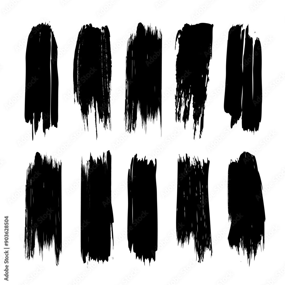 Set of brush stroke on white background Set of brush stroke on white background