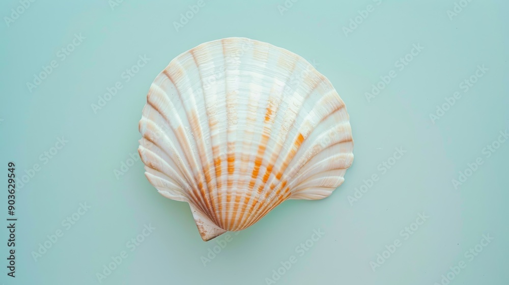 Serenity Found: Seashell on White Background Generative AI Serenity Found: Seashell on White Background Generative AI