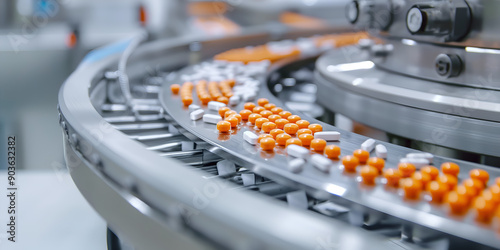 Wallpaper Mural  Automated Pharmaceutical Manufacturing for Efficient Drug Production, High-Speed Medicine Production Line in Modern Facility Torontodigital.ca
