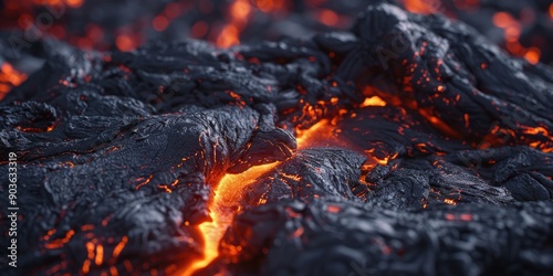 Lava covered rock formation