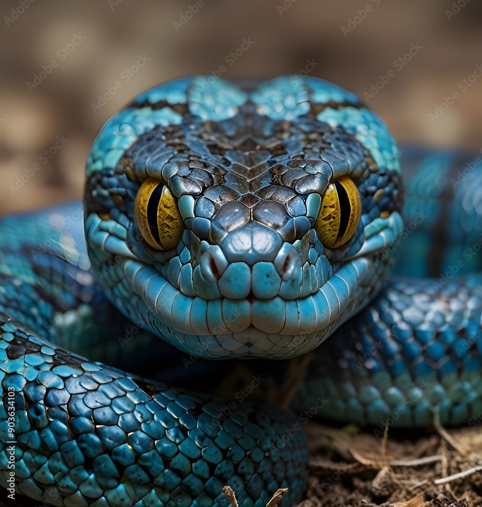 Blue viper snake closeup face, viper snake, blue insularis, Trimeresurus Insularis. copy space for text. Blue viper snake closeup face, viper snake, blue insularis, Trimeresurus Insularis. copy space for text.