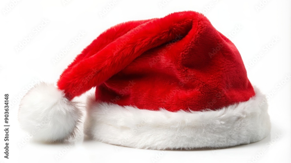 Santa Claus red hat isolated on white background, Christmas, holiday, Santa, traditional, festive, winter, celebration, theme, decor Santa Claus red hat isolated on white background, Christmas, holiday, Santa, traditional, festive, winter, celebration, theme, decor