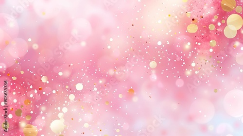 Radiant background, pink and gold blur lights, watercolor style