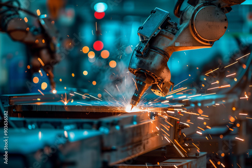 a close up of a person welding metal with sparks