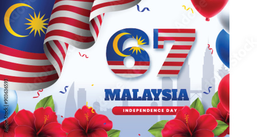 Malaysia 67 Hari Merdeka Background Design photo