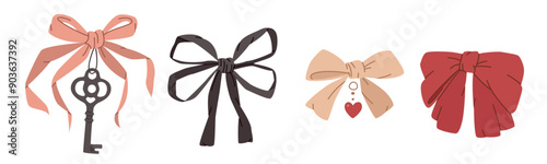 various cartoon bow knots