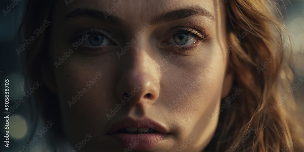 Close-up of a woman's face with expressive eyes, conveying emotion and depth. Close-up of a woman's face with expressive eyes, conveying emotion and depth.
