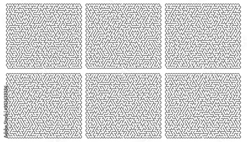 Abstract hexagon maze game collection for Cnc. laser cutting or kdp 