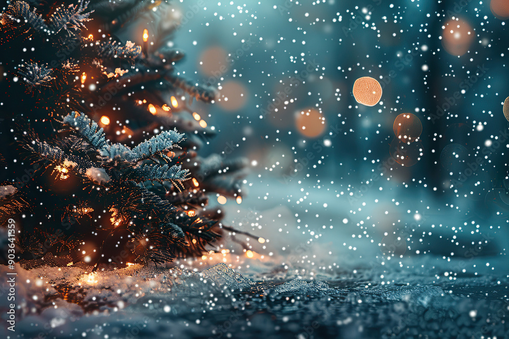 Christmas greeting card with bright winter holiday composition and New Year background Christmas greeting card with bright winter holiday composition and New Year background