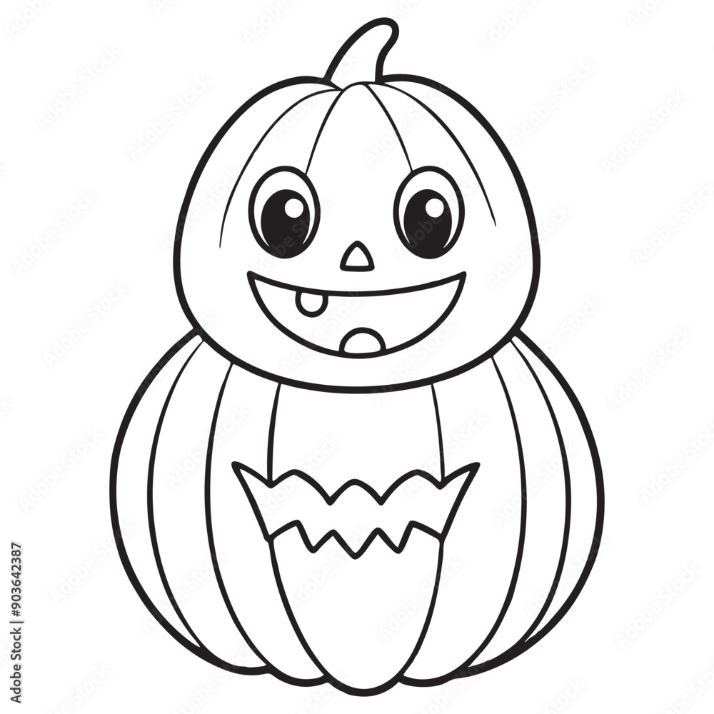Obraz premium a cute pumpkin character with a happy face