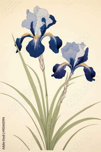 Elegant iris flower illustration