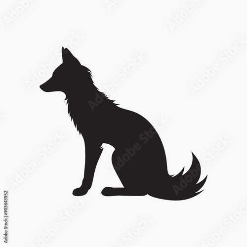 Silhouette of sitting dog
