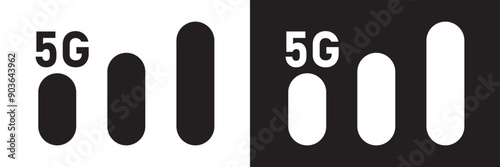 Mobile network icon set in flat isolated on white background, 4g connection vector illustration for web site or mobile app
