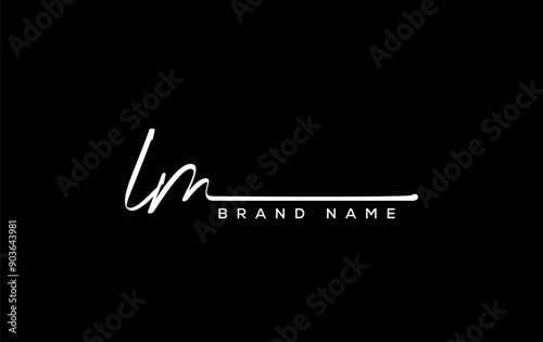 LM letter beauty handwriting vector logo.