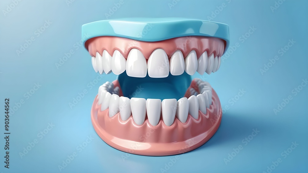 Obraz premium Jaws mockup on blue background.