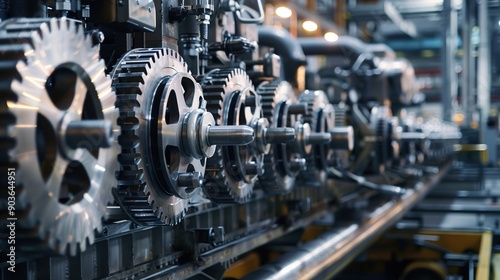 Wallpaper Mural High-Efficiency Worm Gear Motor with Detailed Background: Industrial Application Focus Torontodigital.ca
