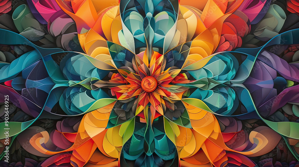 custom made wallpaper toronto digitalDynamic Kaleidoscope of Vibrant Pieces AI Generative