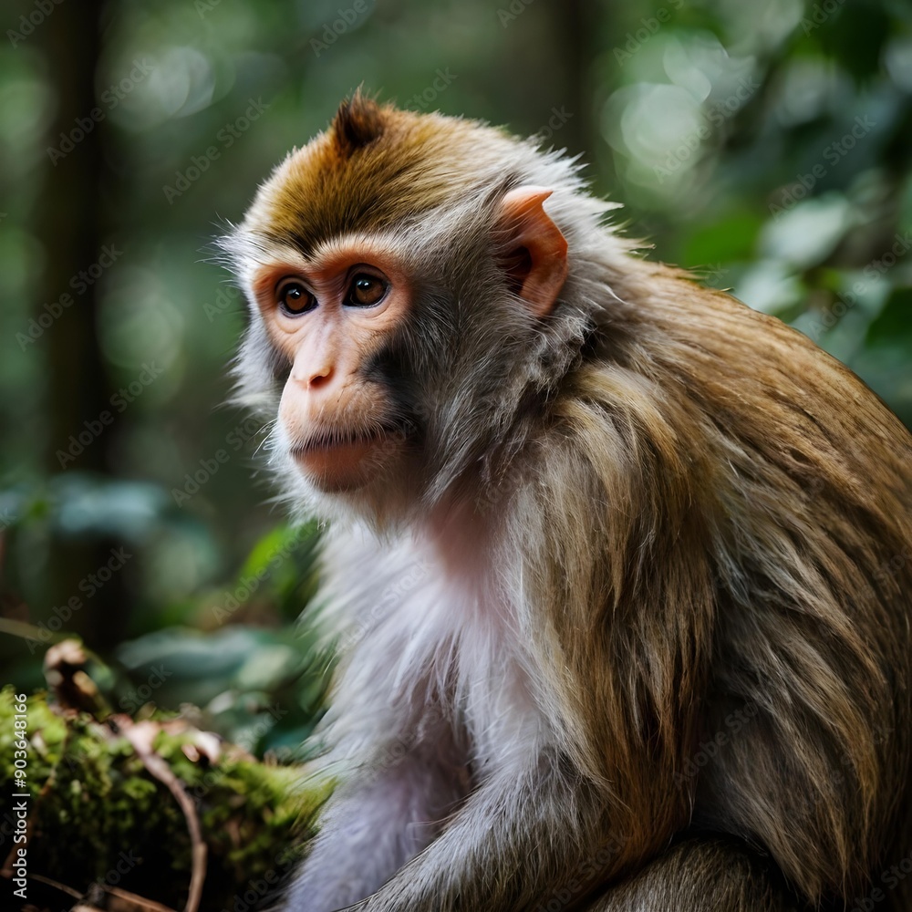 japanese macaque sitting on the ground