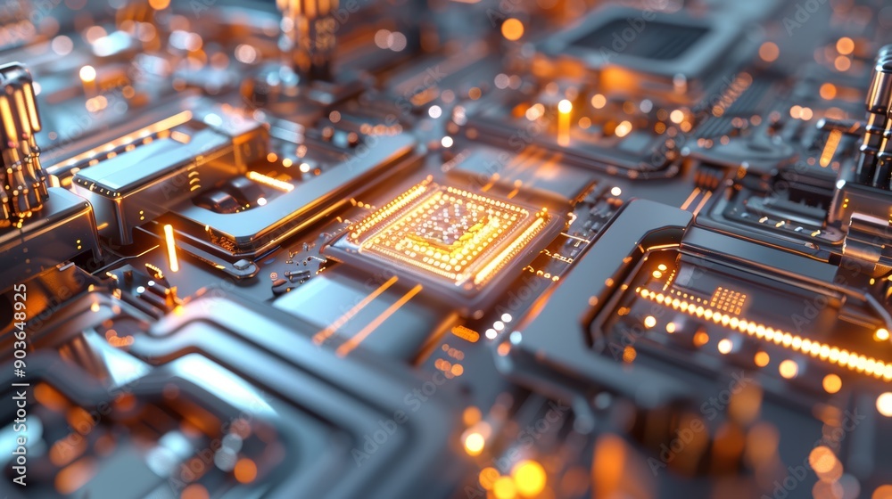 A photorealistic CGI render of a cutting-edge quantum computer, with intricate cooling systems and futuristic design A photorealistic CGI render of a cutting-edge quantum computer, with intricate cooling systems and futuristic design