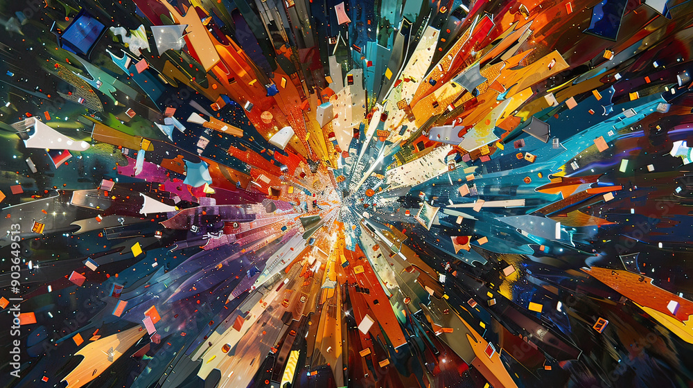 Kaleidoscopic Burst of Color Fragments AI Generative Kaleidoscopic Burst of Color Fragments AI Generative