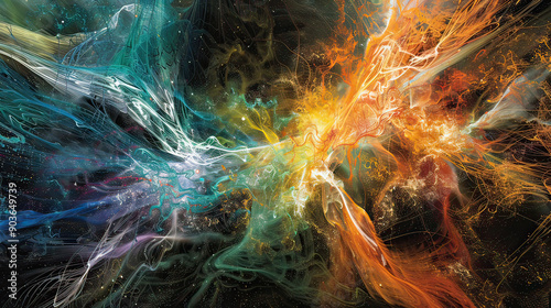 Wallpaper Mural Energetic Swirls and Loops Formation AI Generative Torontodigital.ca