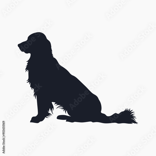 Silhouette of sitting dog