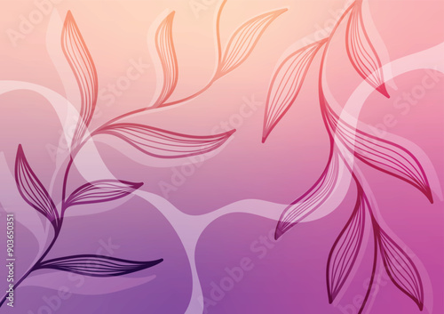 Art pink soft leaf tropical plant design wallpaper background