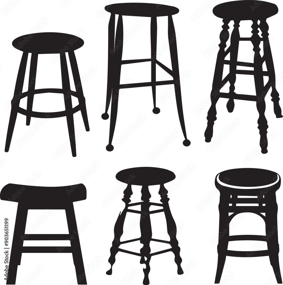 Outline Stool Chair Silhouette Graphics Collection Outline Stool Chair Silhouette Graphics Collection