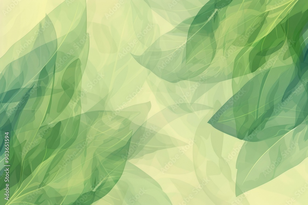 Fototapeta premium Abstract Green Leaf Pattern with Soft Hues