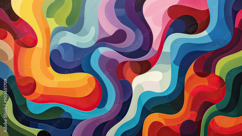 Lively Spectrum of Interlocking Shapes AI Generative Lively Spectrum of Interlocking Shapes AI Generative