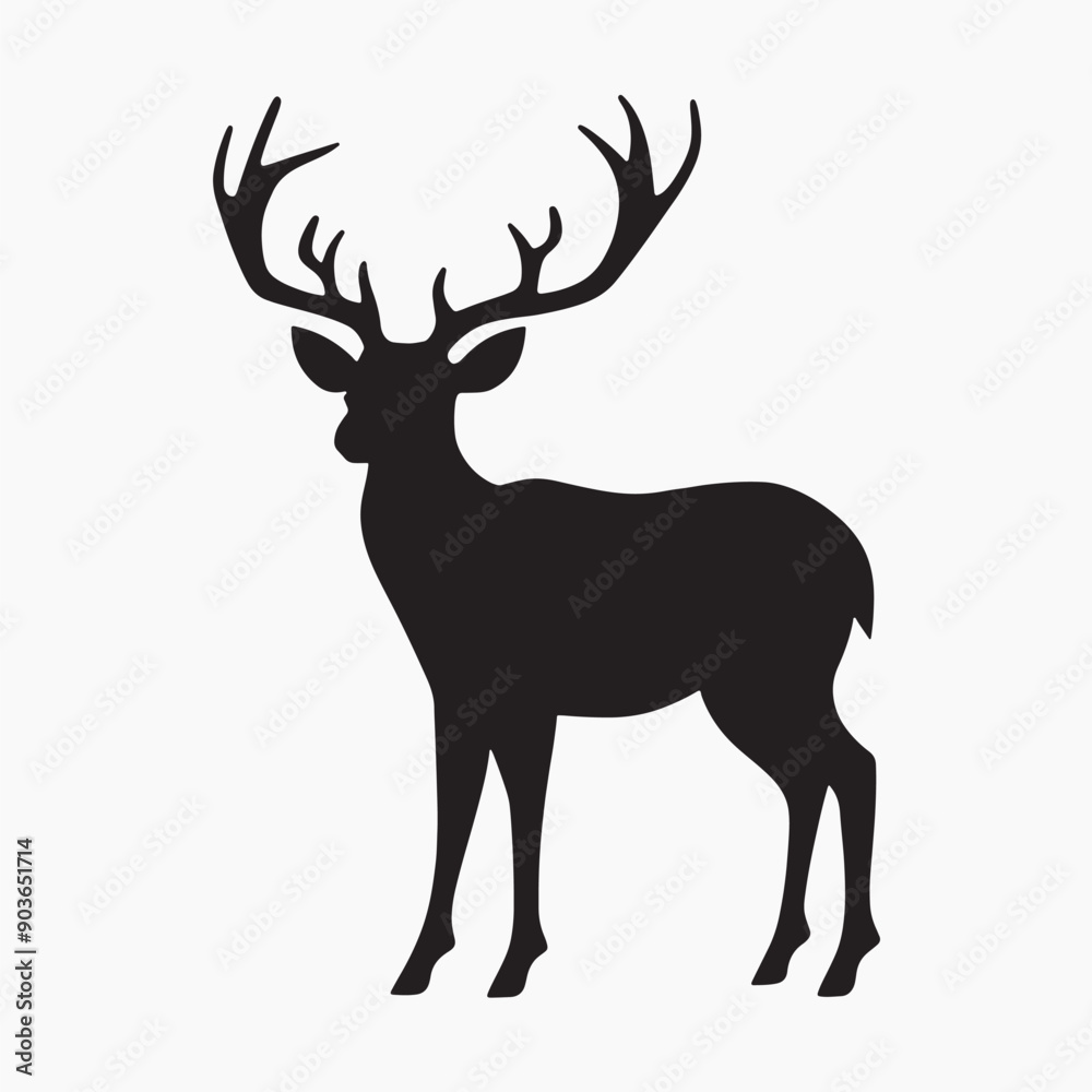 Elegant deer silhouette vector art Elegant deer silhouette vector art