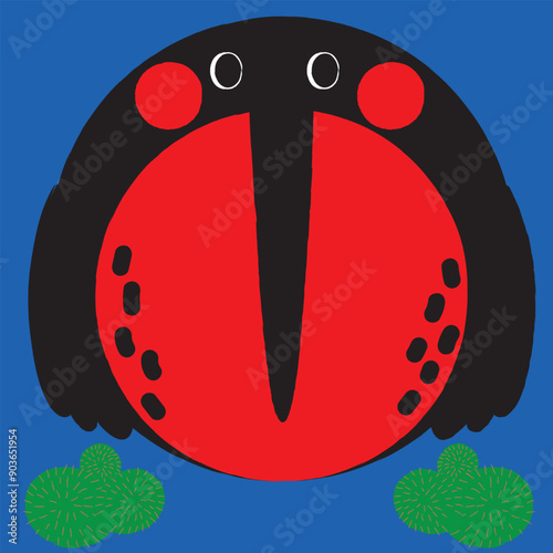 Magnificent Frigatebird cute cartoon illustration
