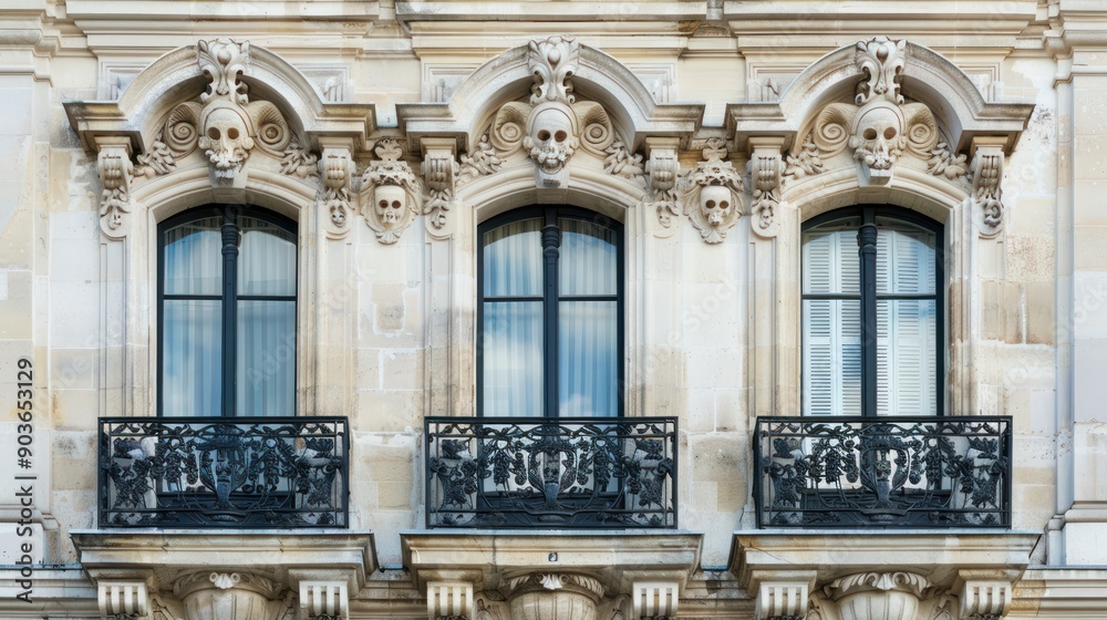 Historic building facade with ornate architectural details Historic building facade with ornate architectural details