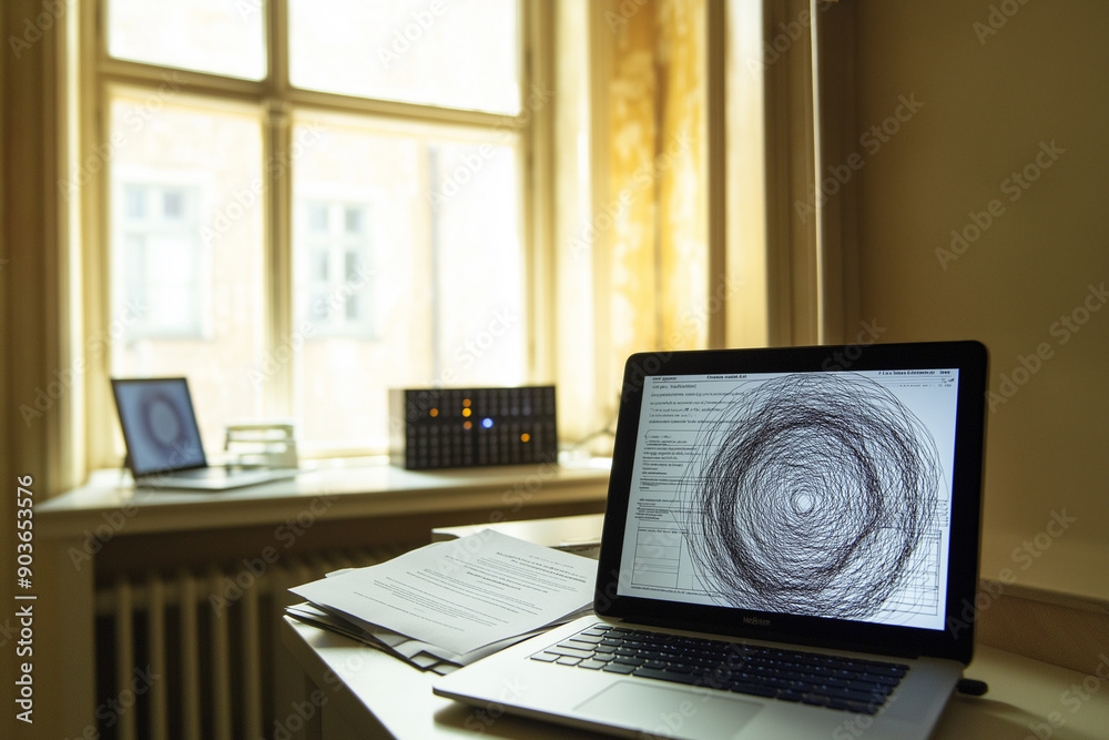 Fototapeta premium Data analyzed by AI unlocks possibilities for creative content, raising questions about ethical use and regulations in a rapidly evolving landscape.
