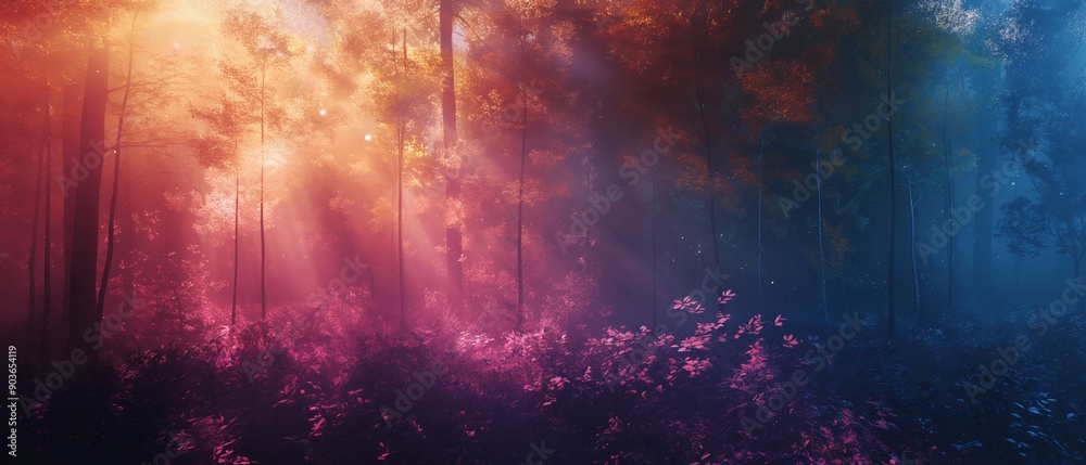 Enchanting Digital Forest with Shifting Lights Enchanting Digital Forest with Shifting Lights