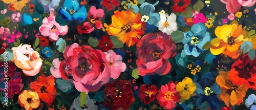 Vibrant Floral Artwork with Blooms