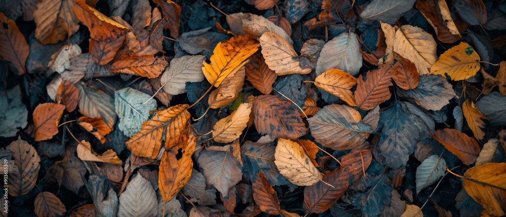 Abstract Art with Fallen Leaves on Forest Floor Abstract Art with Fallen Leaves on Forest Floor